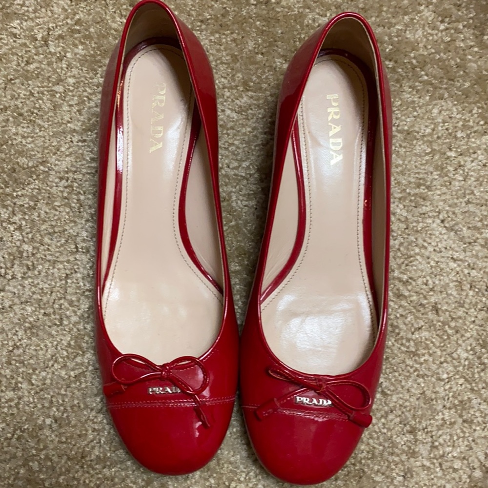 Prada red shoes size 9 1/2